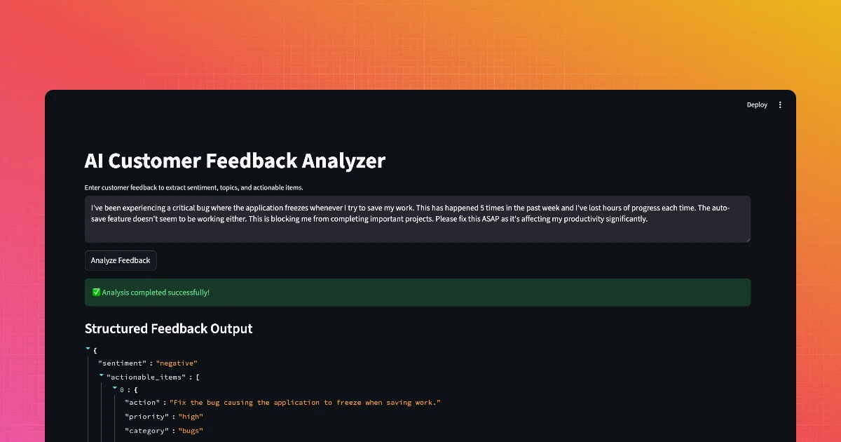 AI Customer Feedback Analyzer