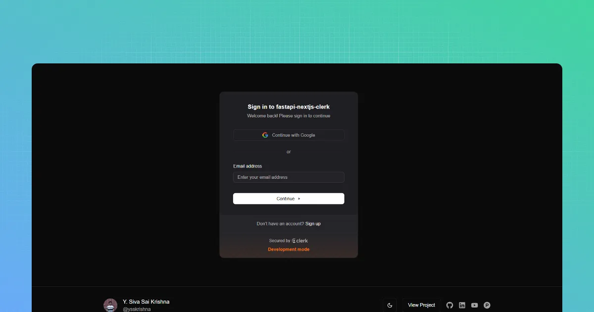 FastAPI Nextjs Clerk Starter