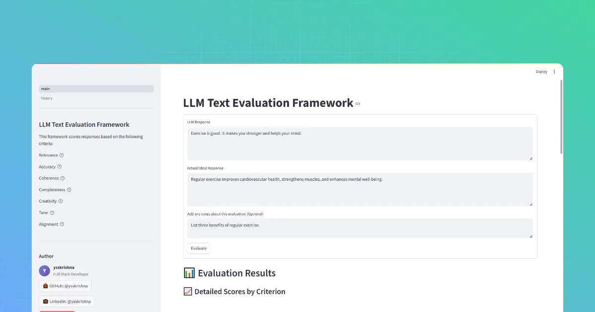LLM Text Evaluation Framework